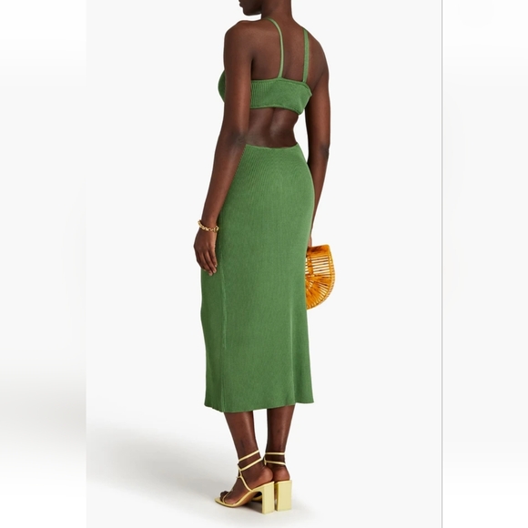 13. NWT CULT GAIA SERITA KNIT DRESS IN LEAF GREEN - Picture 3 of 7